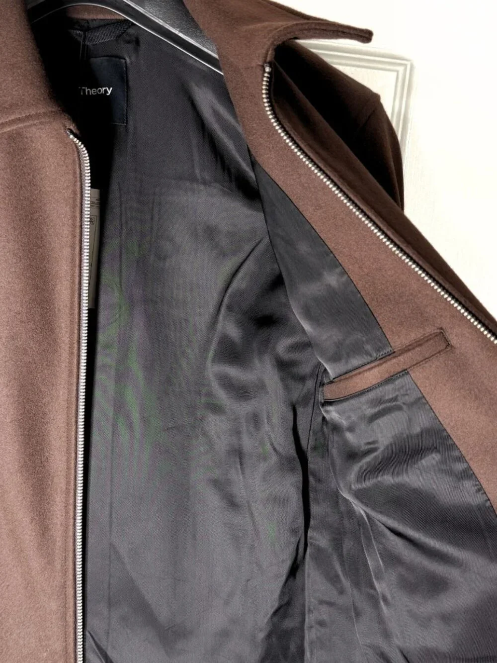 NWT Theory Wyatt Urban Melton Wool Cashmere Zip Jacket Maroon Small $695